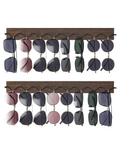 Organizador de Gafas de Sol Mkono 2 Piezas Madera y Metal