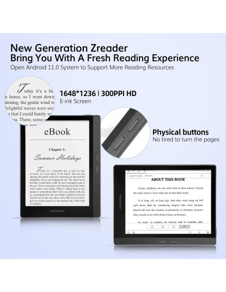 E-Reader Meebook M7 6.8" 300PPI Android 11 3GB+32GB Gris
