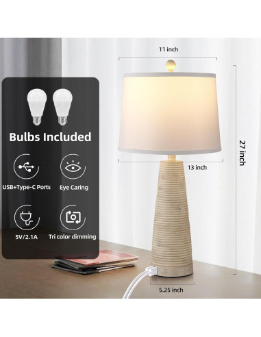 Juego de 2 Lámparas de Noche Terpsichore Regulables 68.58 cm