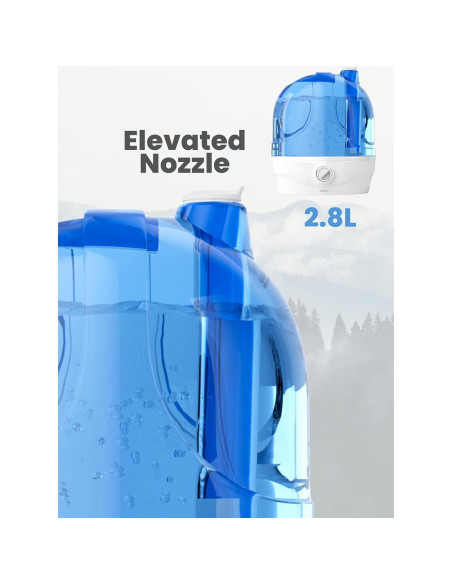 Humidificador Ultrasónico AZEUS 2.8L para Dormitorio y Oficina