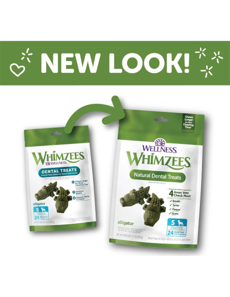 Golosinas Dentales para Perros Wellness WHIMZEES Pequeñas 24 Unidades