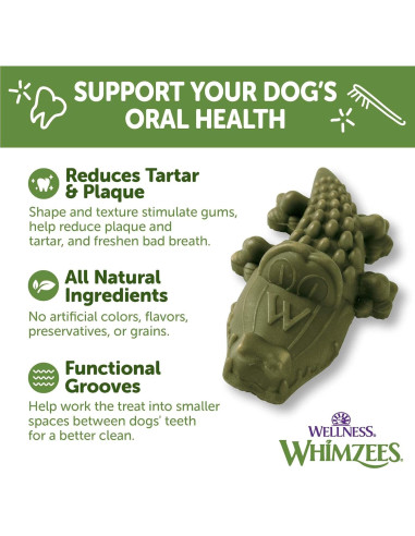 Golosinas Dentales para Perros Wellness WHIMZEES Pequeñas 24 Unidades