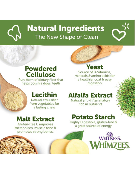 Golosinas Dentales para Perros Wellness WHIMZEES Pequeñas 24 Unidades