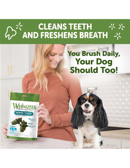 Golosinas Dentales para Perros Wellness WHIMZEES Pequeñas 24 Unidades