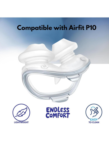 Cojín Nasal CPAP AirFit P10 Mediano - 2 Paquete Silicona