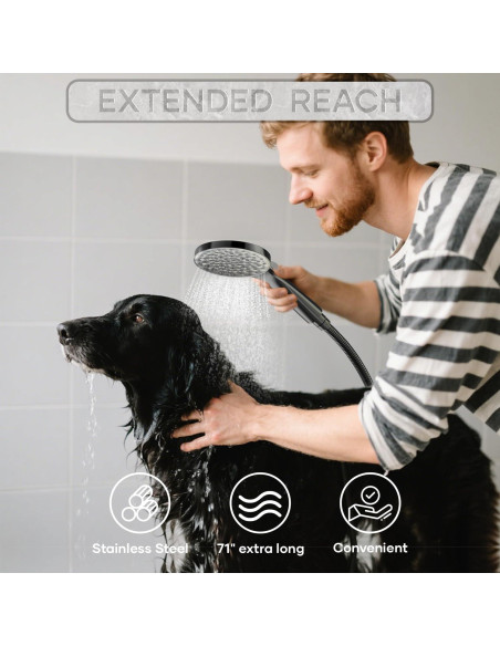 Cabeza de Ducha Doble UltrTxenova 8.6" Lluvia y Mano 6 Modos