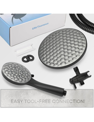 Cabeza de Ducha Doble UltrTxenova 8.6" Lluvia y Mano 6 Modos