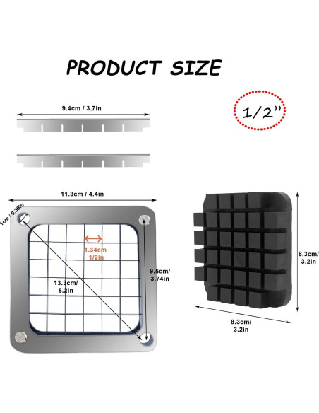 Cuchilla de Reemplazo 1,27 cm KELEYU para Picadora de Verduras