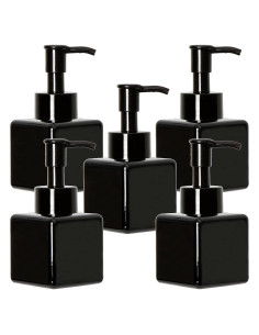 Youngever 5 Botellas de Plástico Cuadradas 120ml con Bomba Negra
