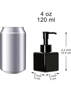 Youngever 5 Botellas de Plástico Cuadradas 120ml con Bomba Negra 2
