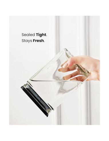 Set de 6 Tarros de Almacenamiento de Vidrio 0.8L con Tapa de Bambú