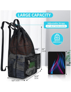 Mochila Deportiva Mildbeer Grande 23.6L Malla Negra 2