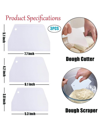 Juego de 3 Raspadores de Pastel CADEVED - Alisadores de Plástico