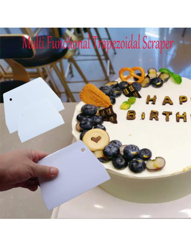 Juego de 3 Raspadores de Pastel CADEVED - Alisadores de Plástico