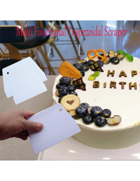 Juego de 3 Raspadores de Pastel CADEVED - Alisadores de Plástico