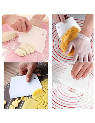 Juego de 3 Raspadores de Pastel CADEVED - Alisadores de Plástico