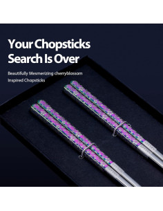 Palillos de Metal Reutilizables Hagary 23cm Antideslizantes 2