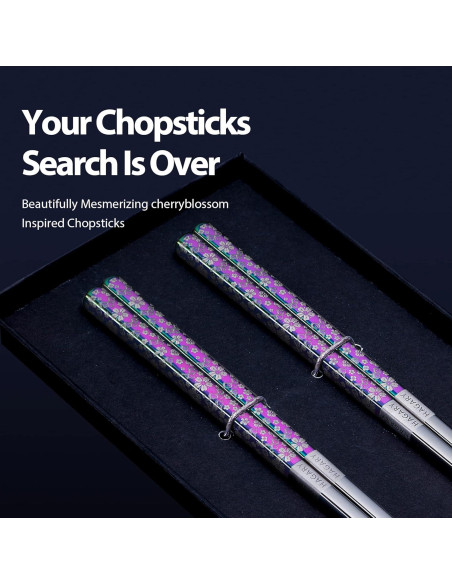 Palillos de Metal Reutilizables Hagary 23cm Antideslizantes