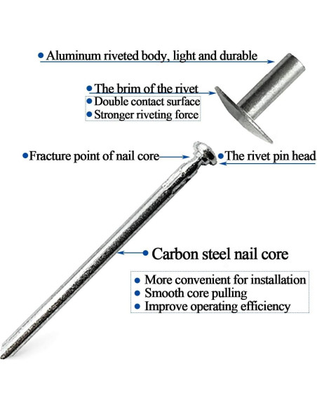 60 Remaches Ciegos de Brida Grande ALLOYPRO 3/16" x 5/8"