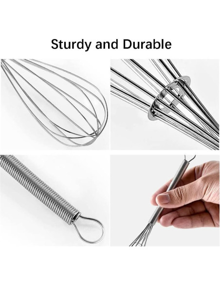 Juego de Mini Batidores de Acero Inoxidable Lelasety - 2 Piezas 12.7/17.8/20.3/25.4 cm