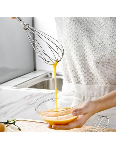 Juego de Mini Batidores de Acero Inoxidable Lelasety - 2 Piezas 12.7/17.8/20.3/25.4 cm