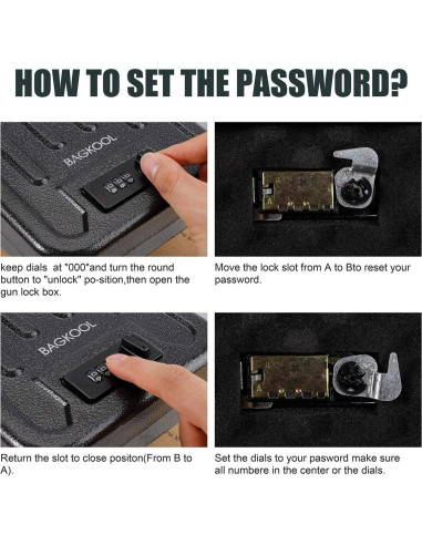 Caja de Seguridad Portátil BAGKOOL con Cerradura de Combinación 3 Dígitos