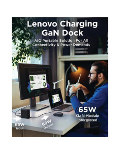 Dock de Carga GaN Lenovo 60W Multiport HDMI USB-C USB-A 2