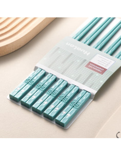 Palillos Reutilizables HuaLan Antideslizantes 25.4 cm Verde 2