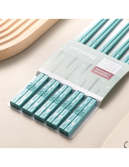 Palillos Reutilizables HuaLan Antideslizantes 25.4 cm Verde