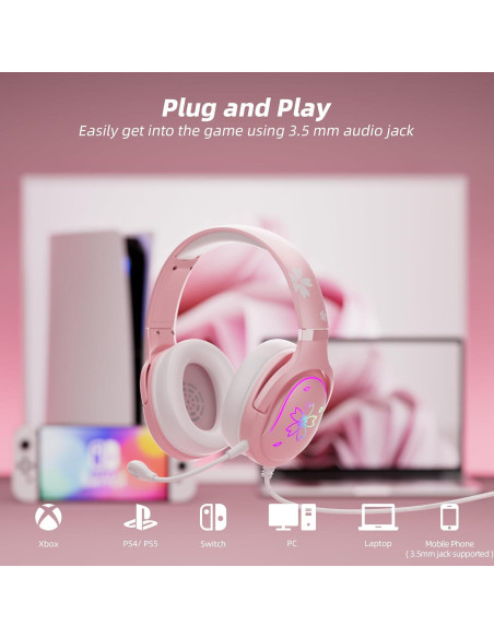 Auriculares de Juego Mytrix Sakura con Micrófono y RGB