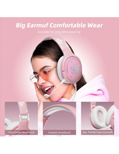 Auriculares de Juego Mytrix Sakura con Micrófono y RGB