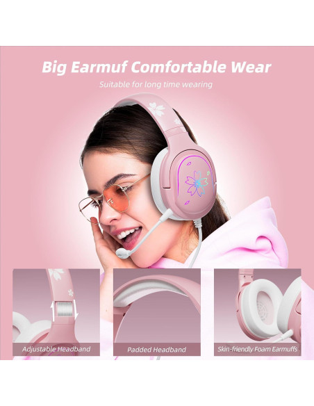 Auriculares de Juego Mytrix Sakura con Micrófono y RGB