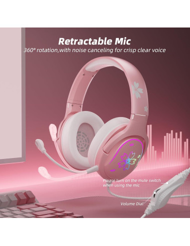 Auriculares de Juego Mytrix Sakura con Micrófono y RGB