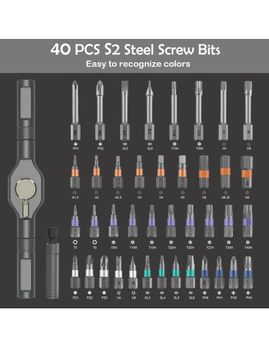 Juego de Destornilladores de Carraca Olipiter 42 en 1 Magnéticos