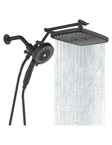 Cabezal de Ducha de Alta Presión UltrTxenova Negro 10 Rocíos