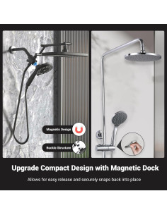 Cabezal de Ducha de Alta Presión UltrTxenova Negro 10 Rocíos 2