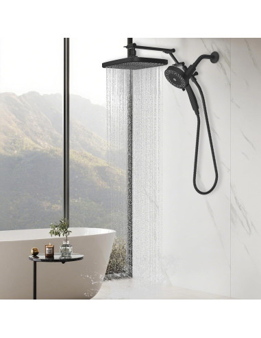 Cabezal de Ducha de Alta Presión UltrTxenova Negro 10 Rocíos