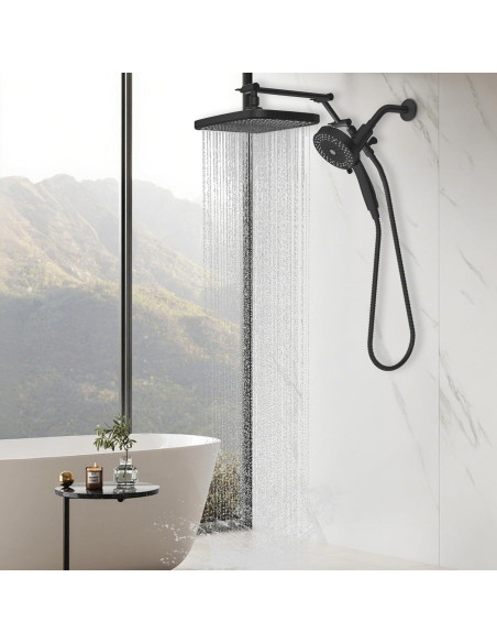 Cabezal de Ducha de Alta Presión UltrTxenova Negro 10 Rocíos