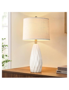 Lámpara de Mesa Regulable KunruiTAI Blanca 63.5 cm Cerámica