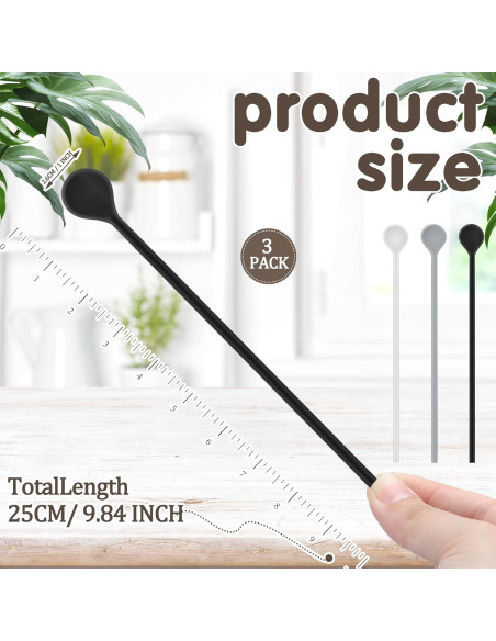 Set de 3 Cucharas de Revolver de Silicona Reallnaive 25cm
