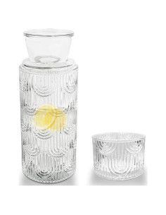 Juego de Jarra y Vaso de Vidrio AOSEE 640 ml con Tapa