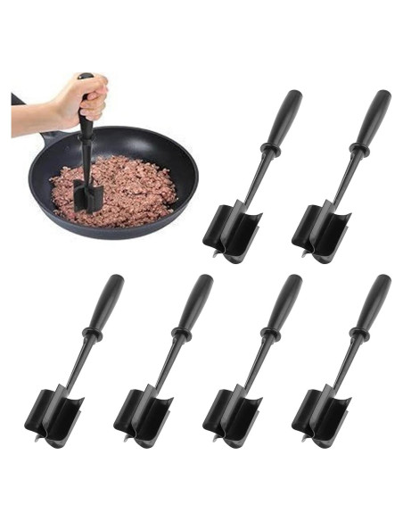Picador de Carne 6 Piezas Bibabala, Aplastador Antiadherente 28x6.5cm