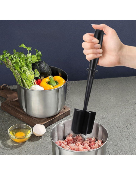 Picador de Carne 6 Piezas Bibabala, Aplastador Antiadherente 28x6.5cm