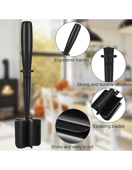 Picador de Carne 6 Piezas Bibabala, Aplastador Antiadherente 28x6.5cm