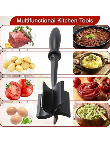 Picador de Carne 6 Piezas Bibabala, Aplastador Antiadherente 28x6.5cm