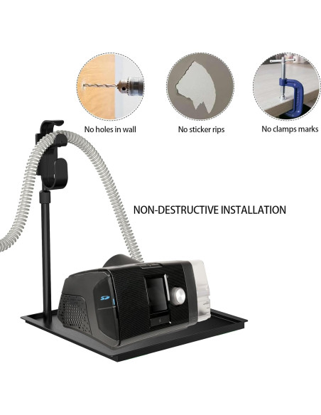 Soporte Organizador de Manguera CPAP YUHUANG - Negro Mate