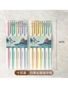 Set de 10 Palillos Reutilizables Auerllcy 24 cm Antideslizantes 2