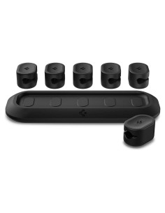 Soporte Magnético para Cables Spigen Negro - 6 Clips