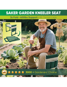 Rodillo y Asiento Plegable Saker para Jardinería 2-en-1 2