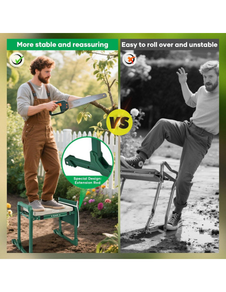 Rodillo y Asiento Plegable Saker para Jardinería 2-en-1